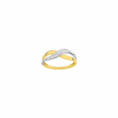 Bague en or blanc, or jaune et diamants