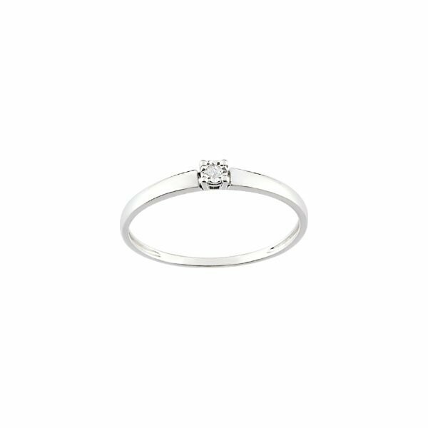 Solitaire en or blanc et diamant de 0.015ct