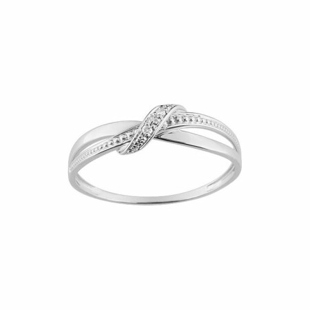 Bague en or blanc et diamants de 0.01ct