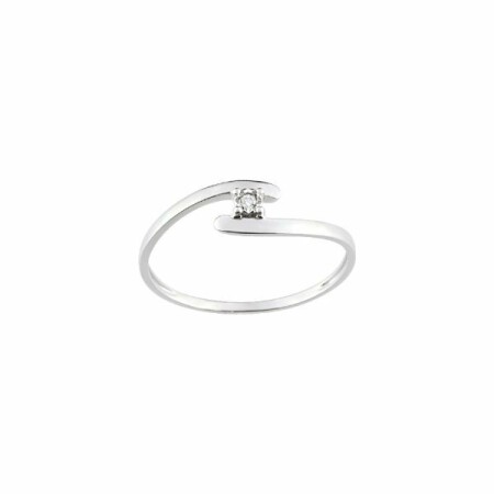 Solitaire en or blanc et diamant de 0.01ct