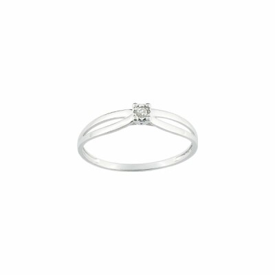 Solitaire en or blanc et diamant de 0.022ct