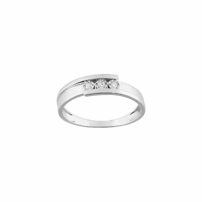 Bague en or blanc et diamants 0.045ct