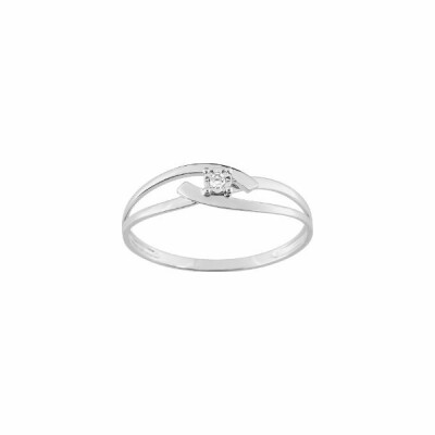 Bague en or blanc et diamant de 0.018ct