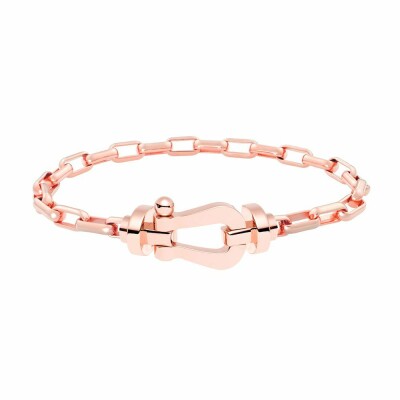 FRED Force 10 bracelet, large size, rose gold manilla, rose gold cable chain