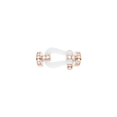 Manille grand modèle FRED Force 10 en or rose, céramique et diamants