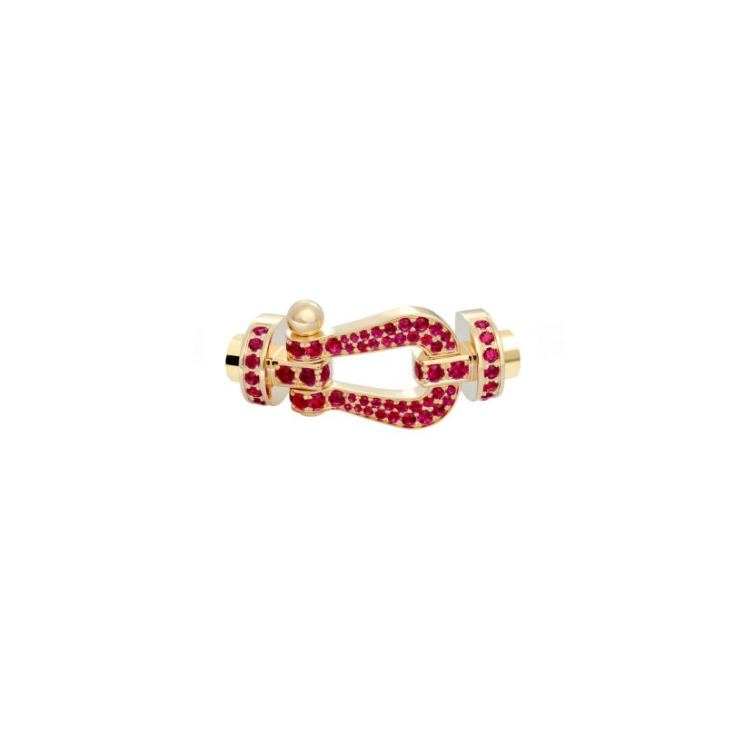 Shackle large model FRED Force 10 in yellow gold and ruby