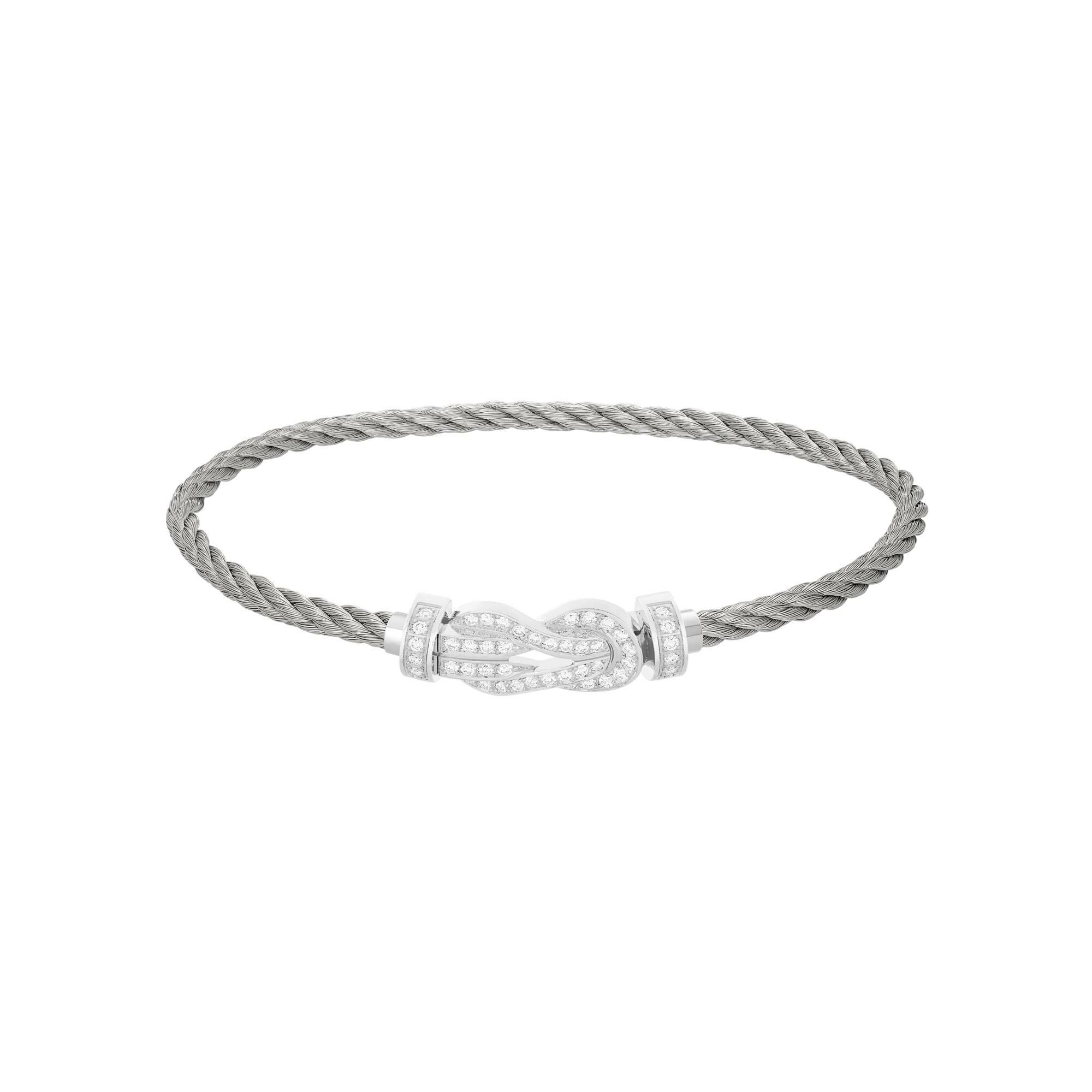 Achat Bracelet FRED Chance Infinie Moyen Modele en or blanc cable en acier