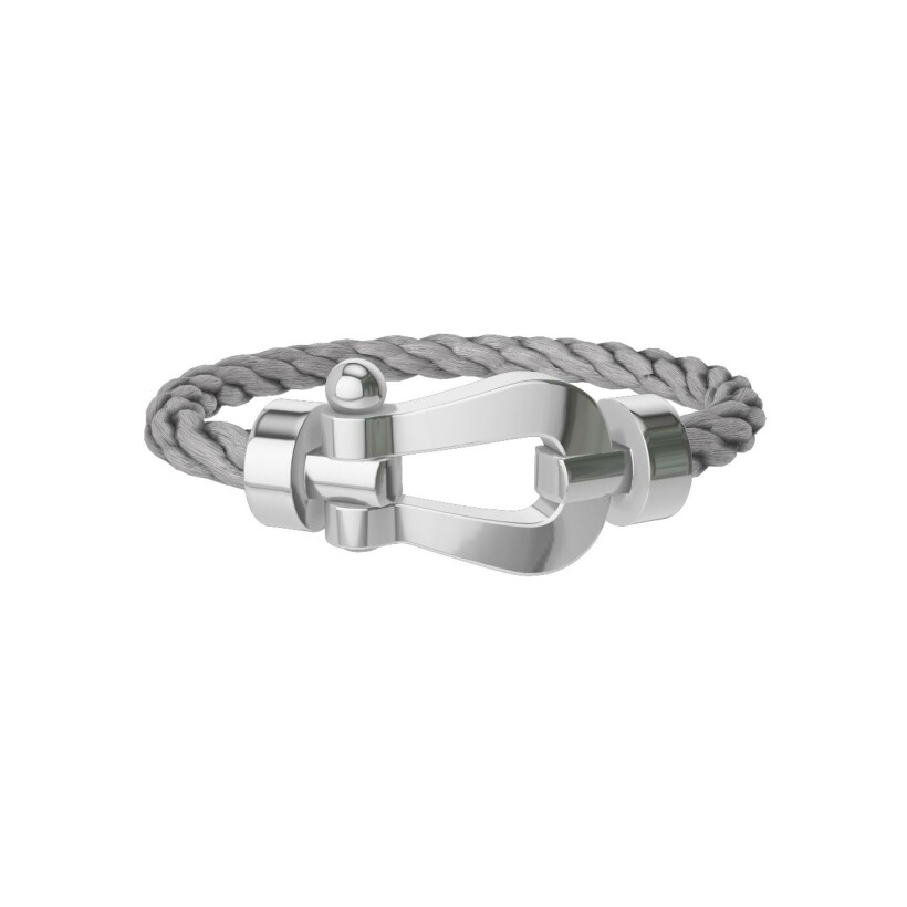 Bracelet FRED Force 10 XL Modèle en or blanc, câble en or blanc