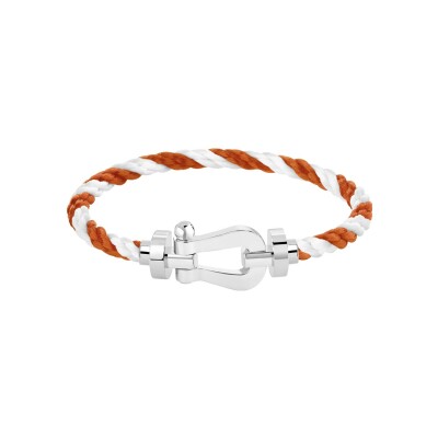 FRED Force 10 bracelet, white gold, one mandarin garnet