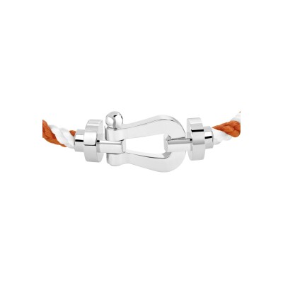 FRED Force 10 bracelet, white gold, one mandarin garnet