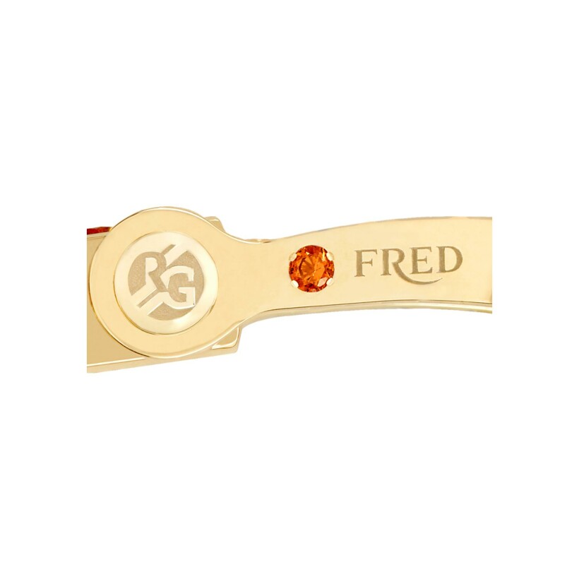 FRED Force 10 manilla bracelet, yellow gold, colored stones