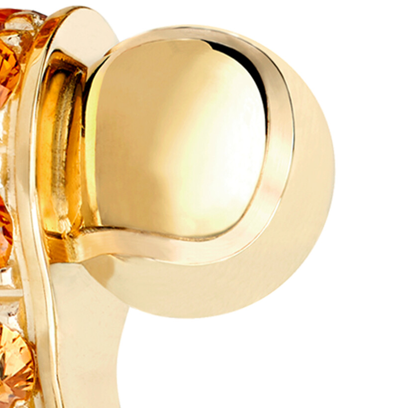 Bracelet FRED Force 10 Grand modèle Roland Garros en or jaune,  diamants , pierres de couleurs, câble en corderie terracotta