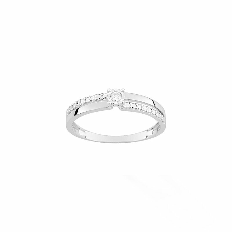 Bague en or blanc et diamants