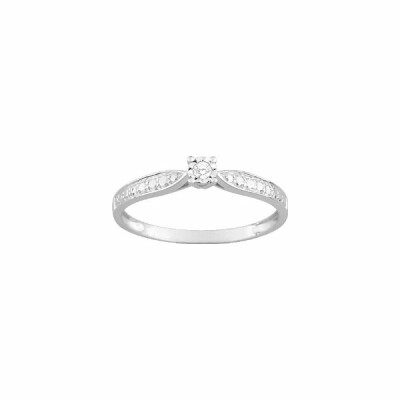 Bague en or blanc et diamants 0.03ct