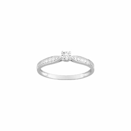 Bague en or blanc et diamants 0.03ct