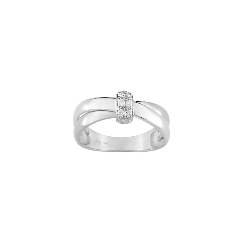 Bague en or blanc et diamant, 0.08ct