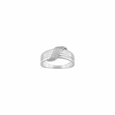Bague en or blanc et diamants