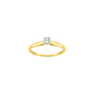 Bague en or jaune et diamant