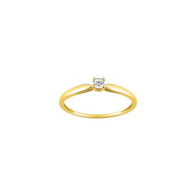 Bague en or jaune et diamant, 0.10ct