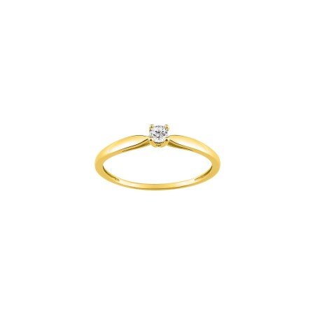 Bague en or jaune et diamant, 0.10ct