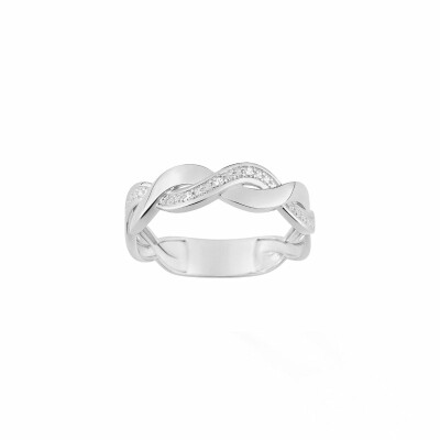 Bague en or blanc et diamants