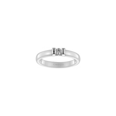 Bague Ceranity en céramique, argent et oxyde de zirconium