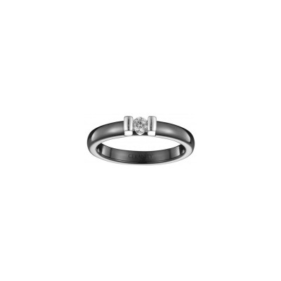 Bague Ceranity en céramique noire, argent et oxyde de zirconium