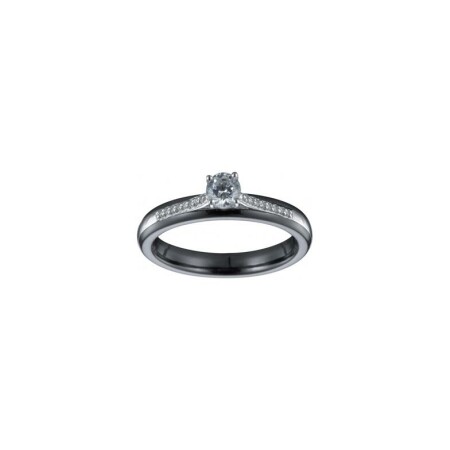 Bague Ceranity en céramique, argent et oxyde de zirconium