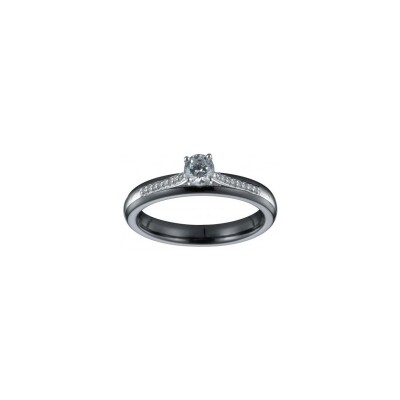 Bague Ceranity en céramique noire et oxyde de zirconium