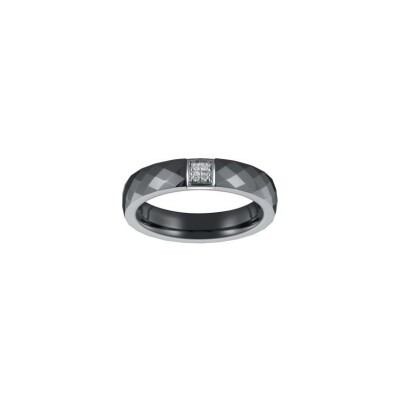 Bague Ceranity en céramique, argent et oxyde de zirconium