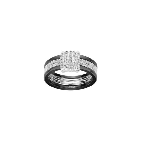 Bague Ceranity en céramique, argent et oxyde de zirconium