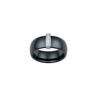 Bague Ceranity en céramique, argent et oxyde de zirconium