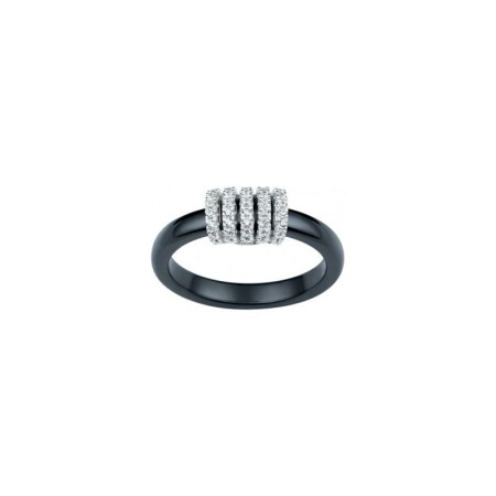 Bague Ceranity en céramique, argent et oxyde de zirconium