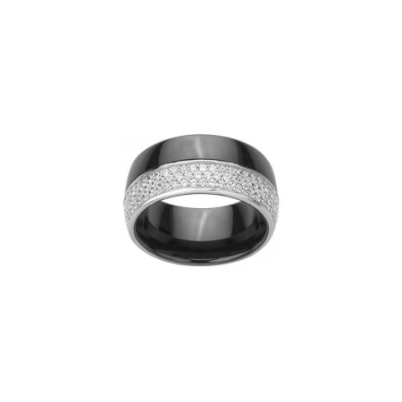 Bague Ceranity en céramique, argent et oxyde de zirconium