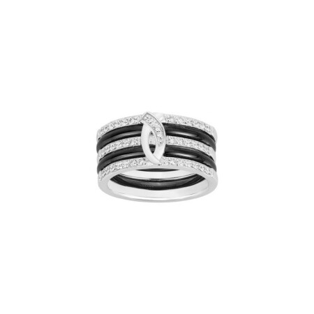 Bague Ceranity en céramique, argent et oxyde de zirconium