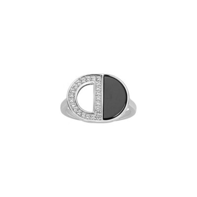 Bague Ceranity en céramique, argent et oxyde de zirconium