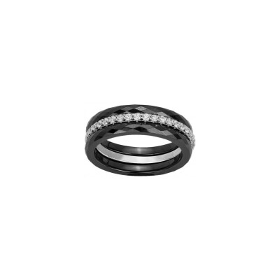 Bague Ceranity en argent, céramique et oxyde de zirconium