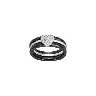 Bague Ceranity en argent, céramique et oxyde de zirconium