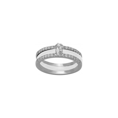 Bague Ceranity en argent, céramique et oxyde de zirconium