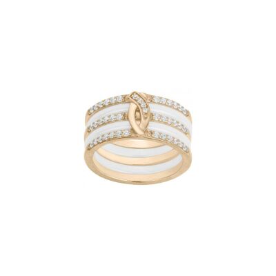 Bague Ceranity en plaqué or, céramique et oxyde de zirconium