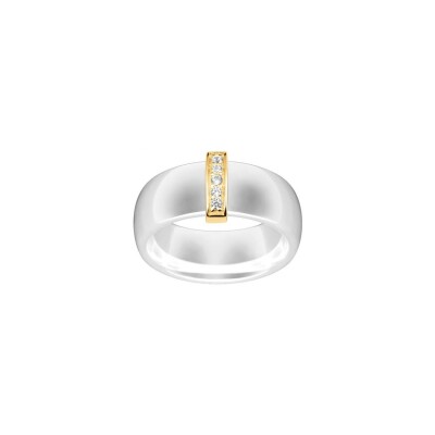 Bague Ceranity en plaqué or, céramique et oxyde de zirconium