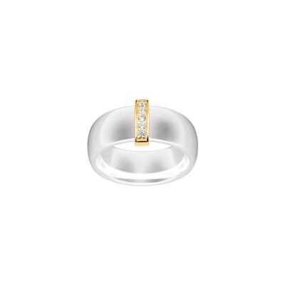 Bague Ceranity en plaqué or, céramique et oxyde de zirconium