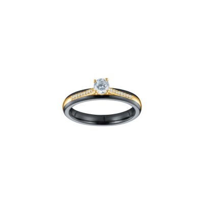 Bague Ceranity en plaqué or, céramique et oxyde de zirconium