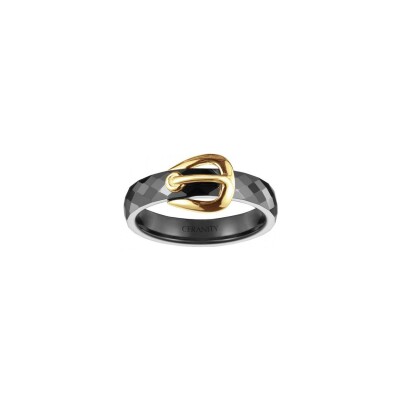 Bague Ceranity en plaqué or et céramique