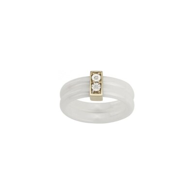 Bague Ceranity en plaqué or, céramique et oxyde de zirconium