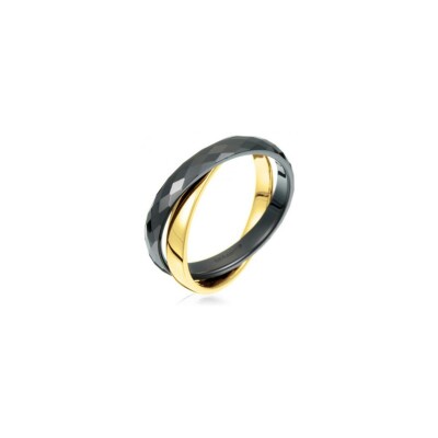Bague Ceranity en plaqué or et céramique