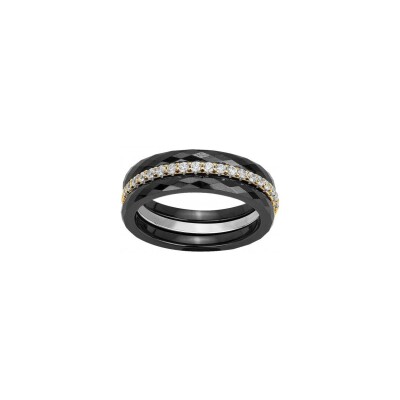 Bague Ceranity en plaqué or, céramique et oxyde de zirconium