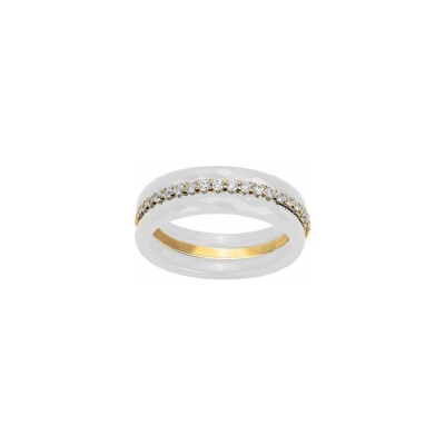 Bague Ceranity en plaqué or, céramique et oxyde de zirconium