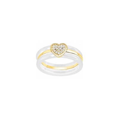 Bague Ceranity en plaqué or, céramique et oxyde de zirconium