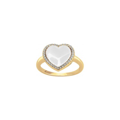 Bague Ceranity en plaqué or, céramique et oxyde de zirconium